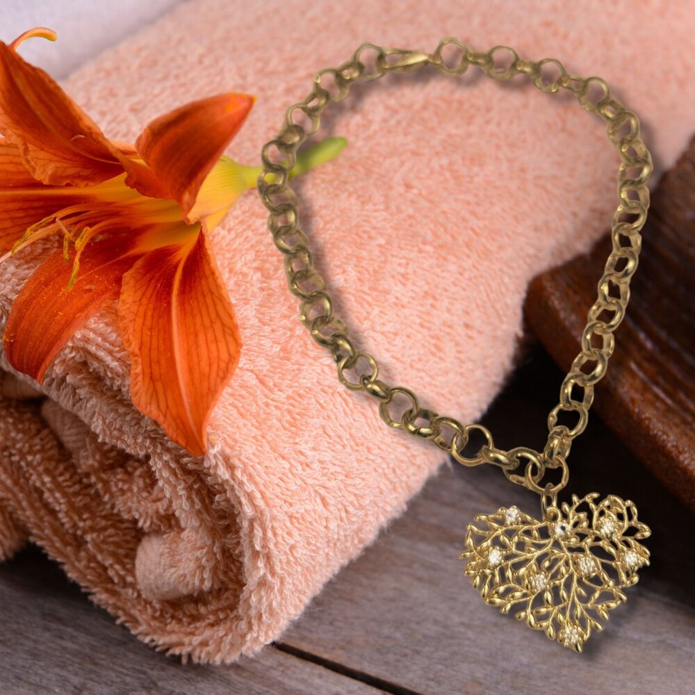 Heart Rhinestone Charm Bracelet - Picture 5 of 12